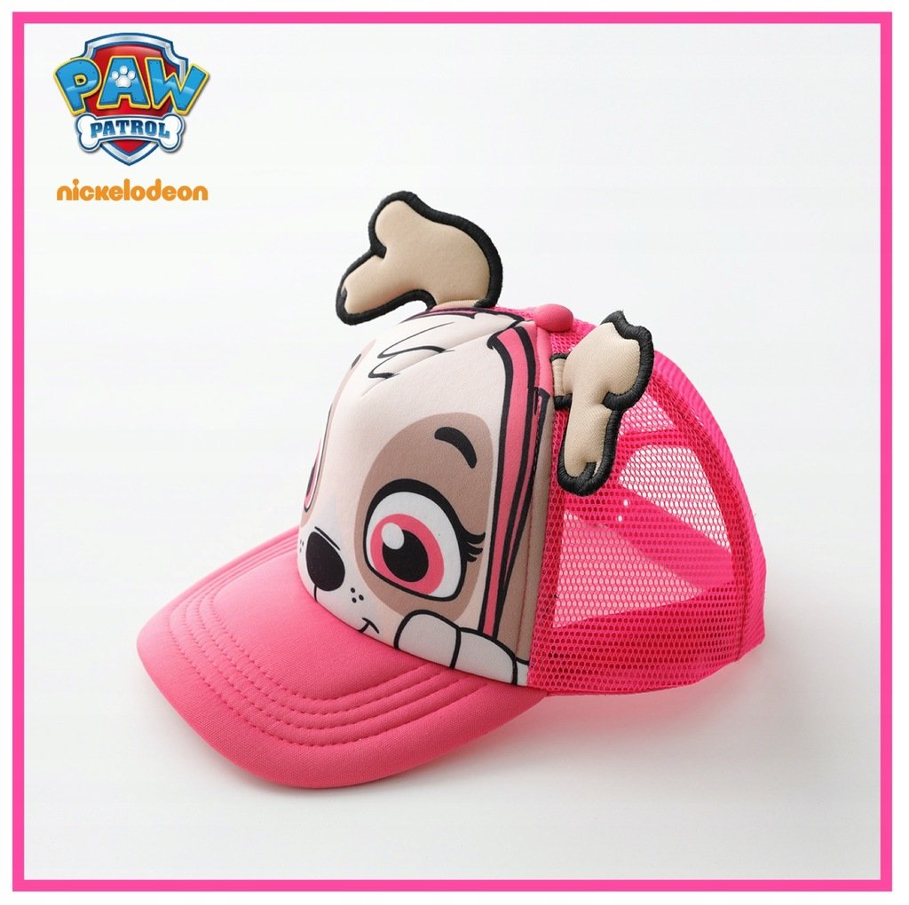 CZAPKA SKYE PSI PATROL dla dziewczynki różowa za daszkiem z uszkami 48-54