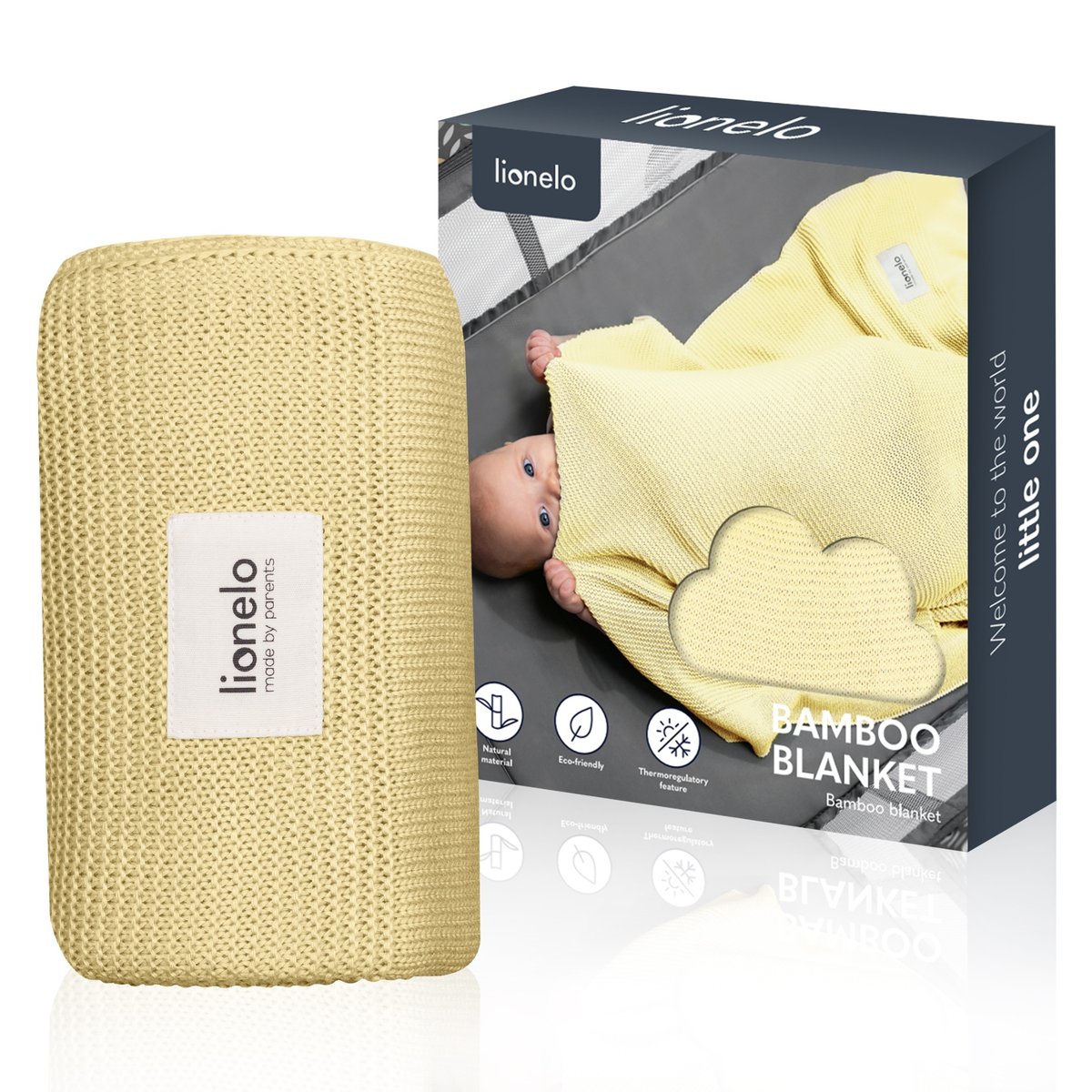 Lionelo Kocyk Babmusowy Blanket Yellow Lemon