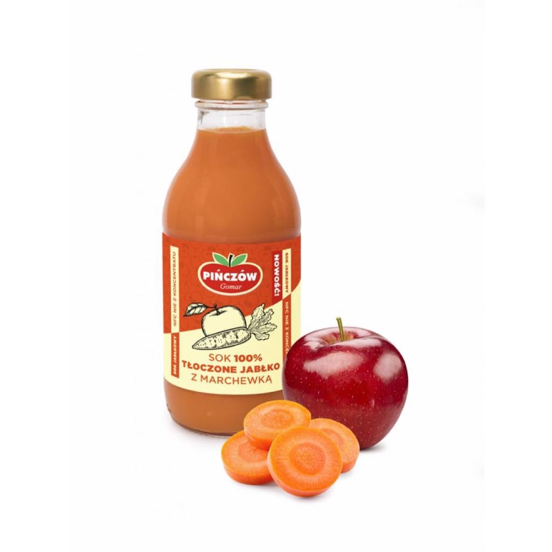 Gomar Pińczów sok 100% tłoczone jabłko z marchewką 300ml