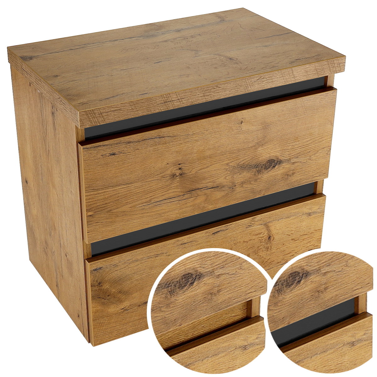 Szafka z blatem do łazienki wisząca dębowa 60x40x55 pod umywalkę