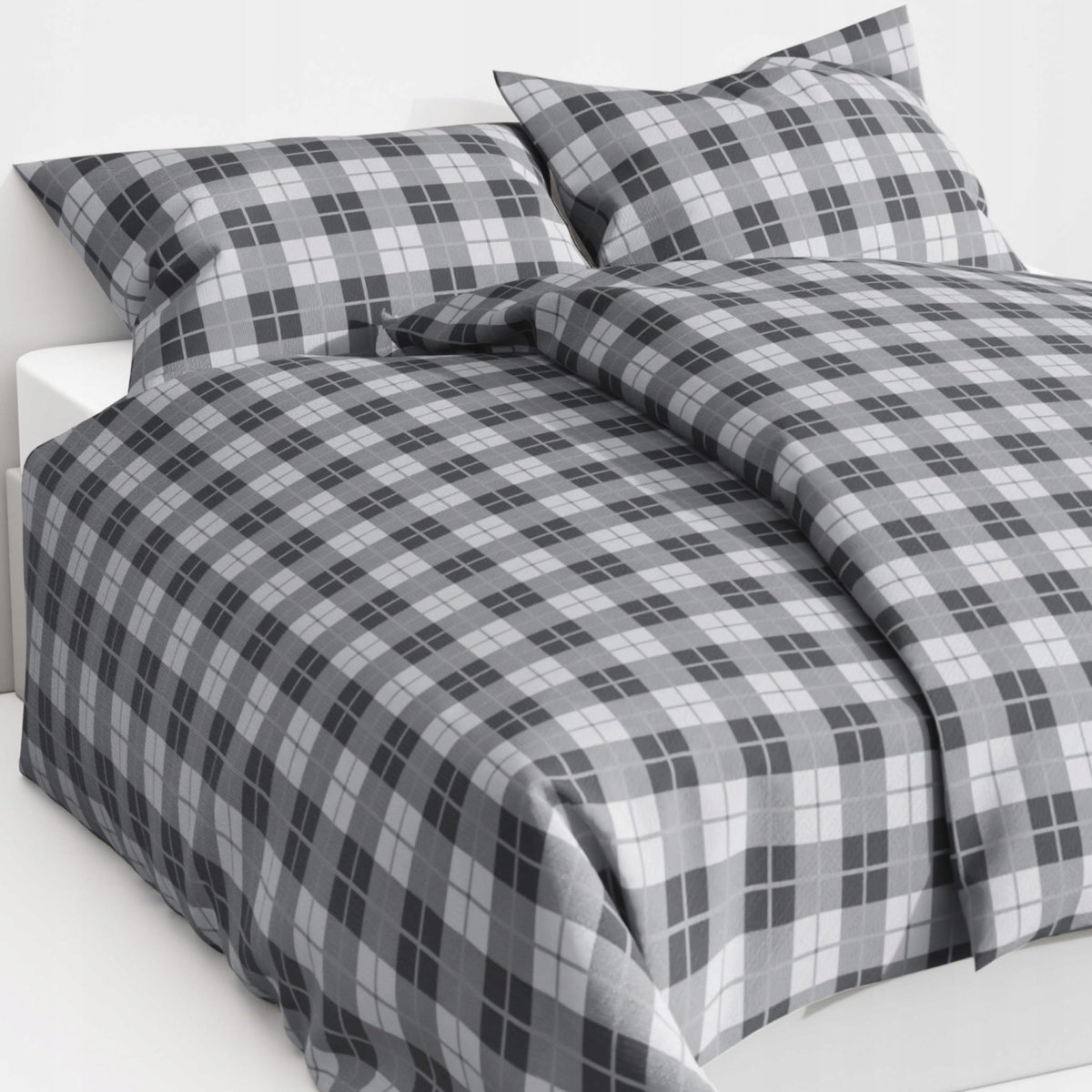 Gruba Pościel Bawełna Komplet 160 x 200 + Poszewka 2 szt 70 x 80 cm Dwustronna