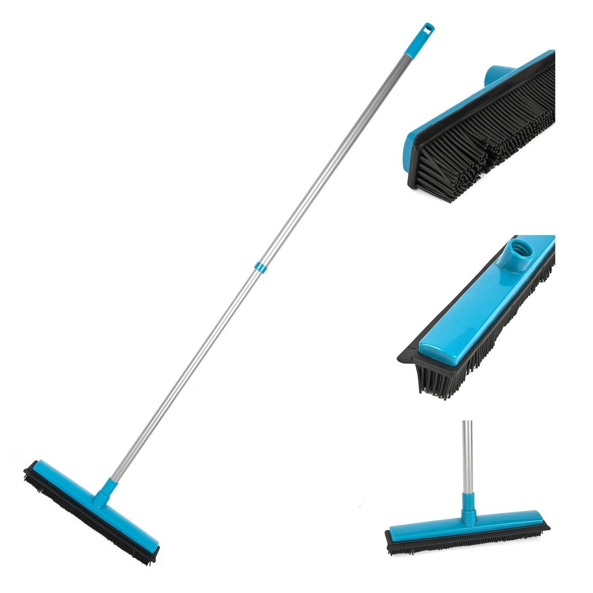 ŚCIĄGACZKA DO WODY DO SZYB SZCZOTKA I DO SIERŚCI Z DYWANU kij teleskopowy szczotka GUMOWA