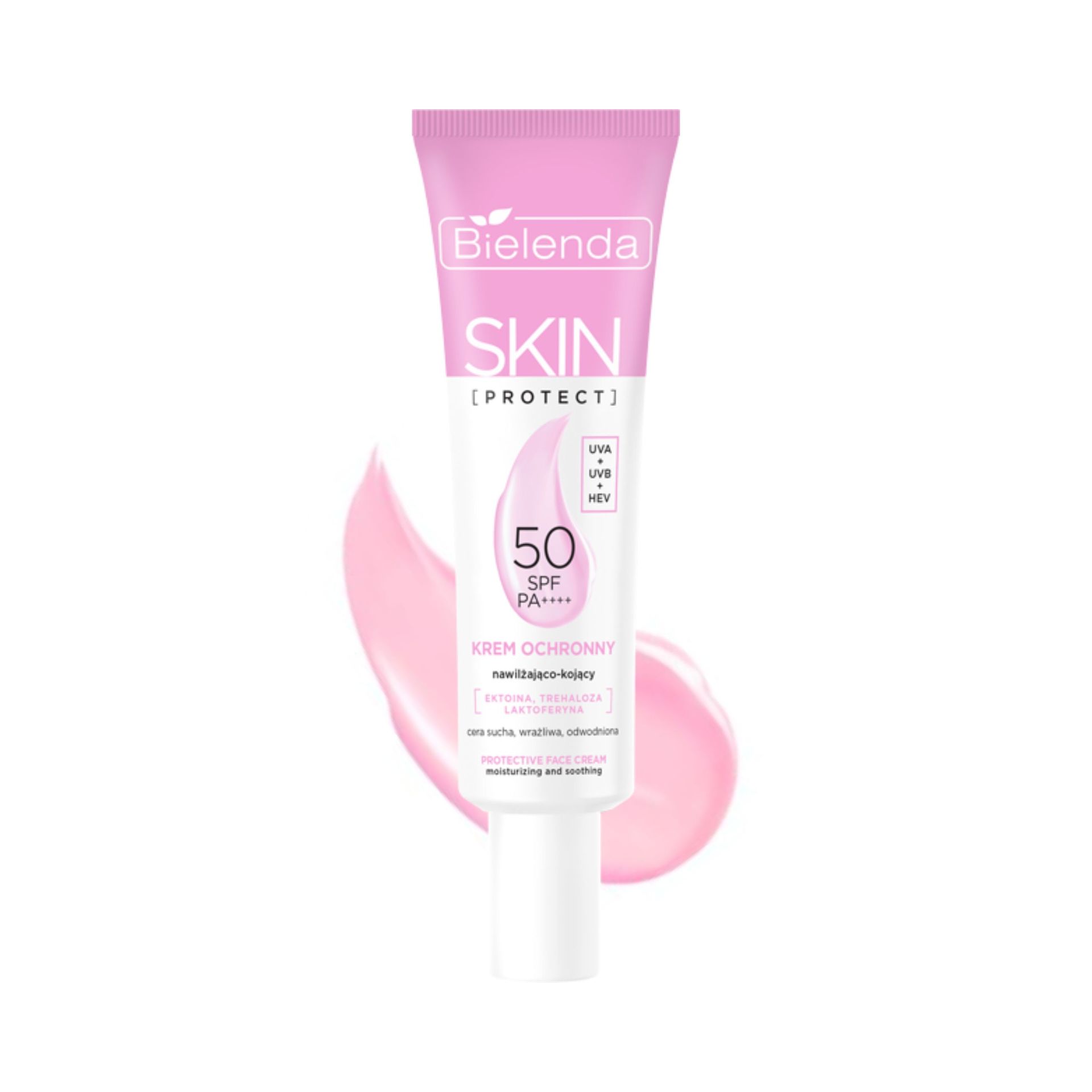 Bielenda Krem ochronny SPF 50 nawilżająco - kojący PA++++, UVA + UVB + HEV
