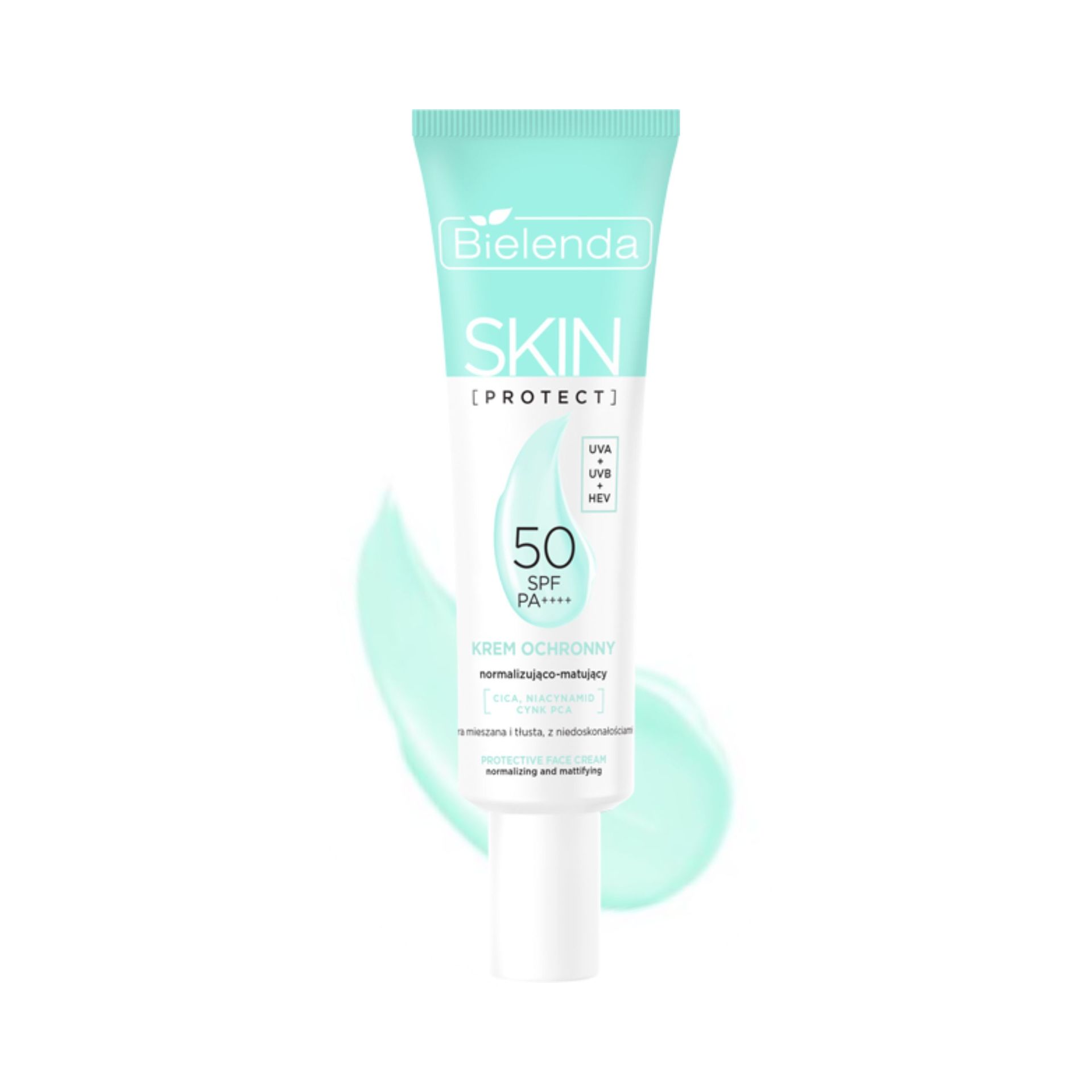 Bielenda Krem ochronny SPF 50 normalizująco - matujący, PA++++, UVA + UVB + HEV
