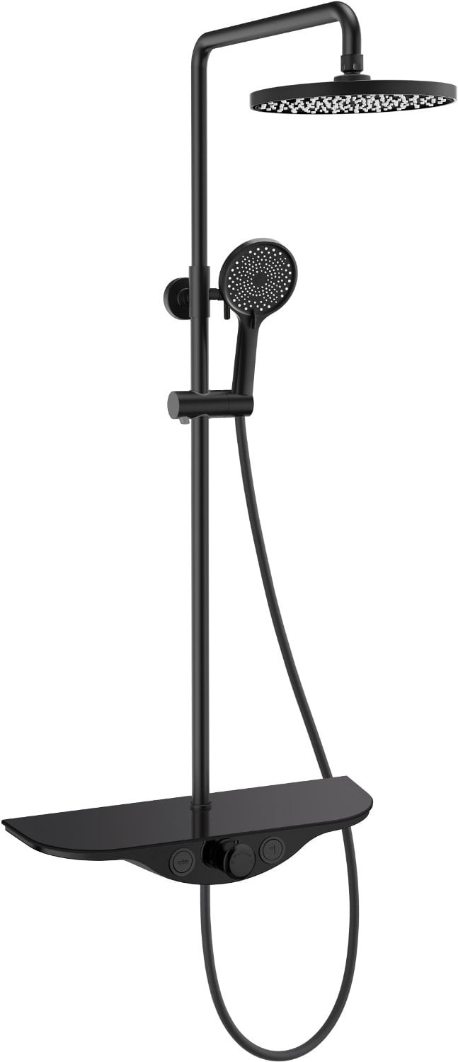 Mexen Exxo zestaw prysznicowy natynkowy z deszczownicą i baterią, czarny - 78113-70