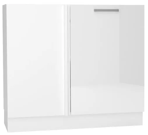 Biała dolna szafka narożna 90 cm połysk H6-B64