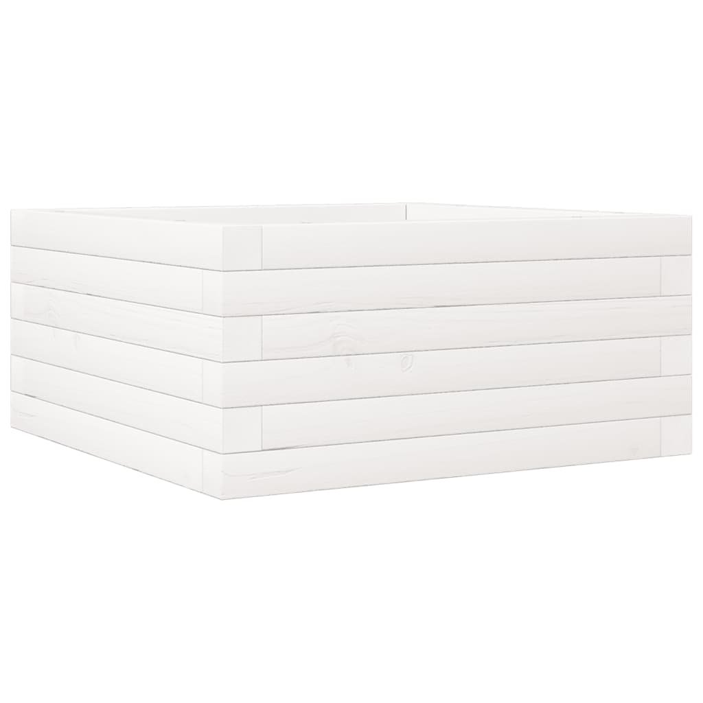 vidaXL Donica ogrodowa, biała, 50x50x23 cm, lite drewno sosnowe