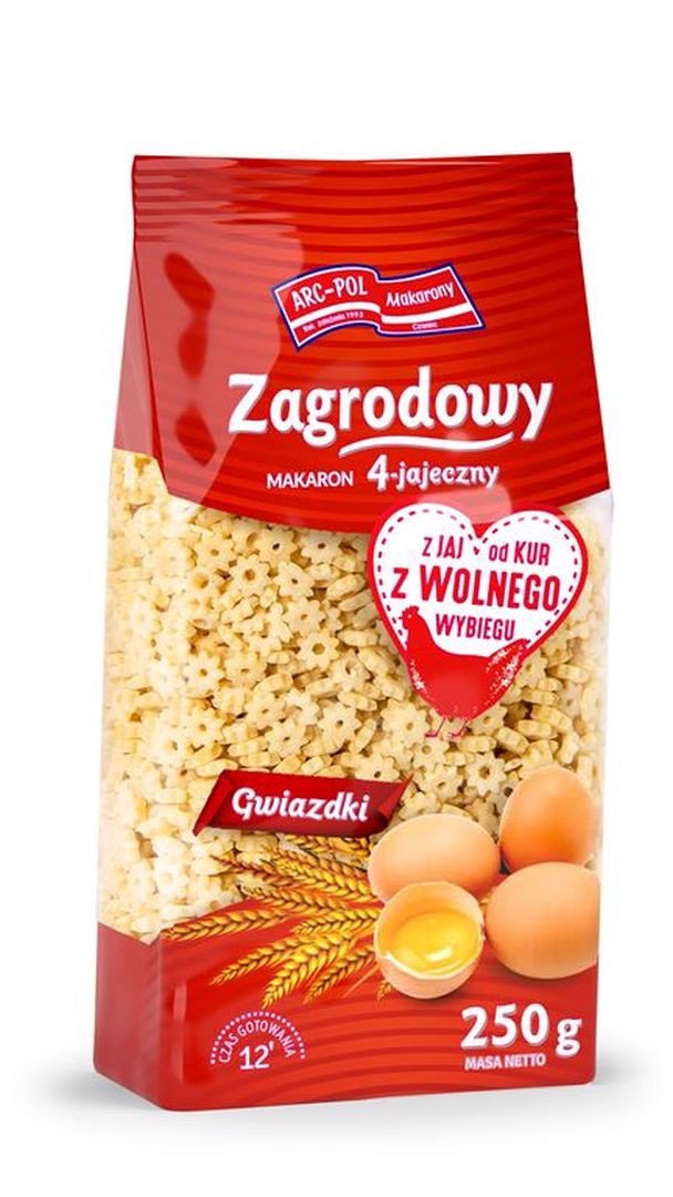 Arc-Pol Makaron Zagrodowy gwiazdki 4-jajeczny 250 g