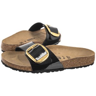 Klapki Madrid Big Buckle Patent Black/Gold 1027785 (BK146-d) Birkenstock