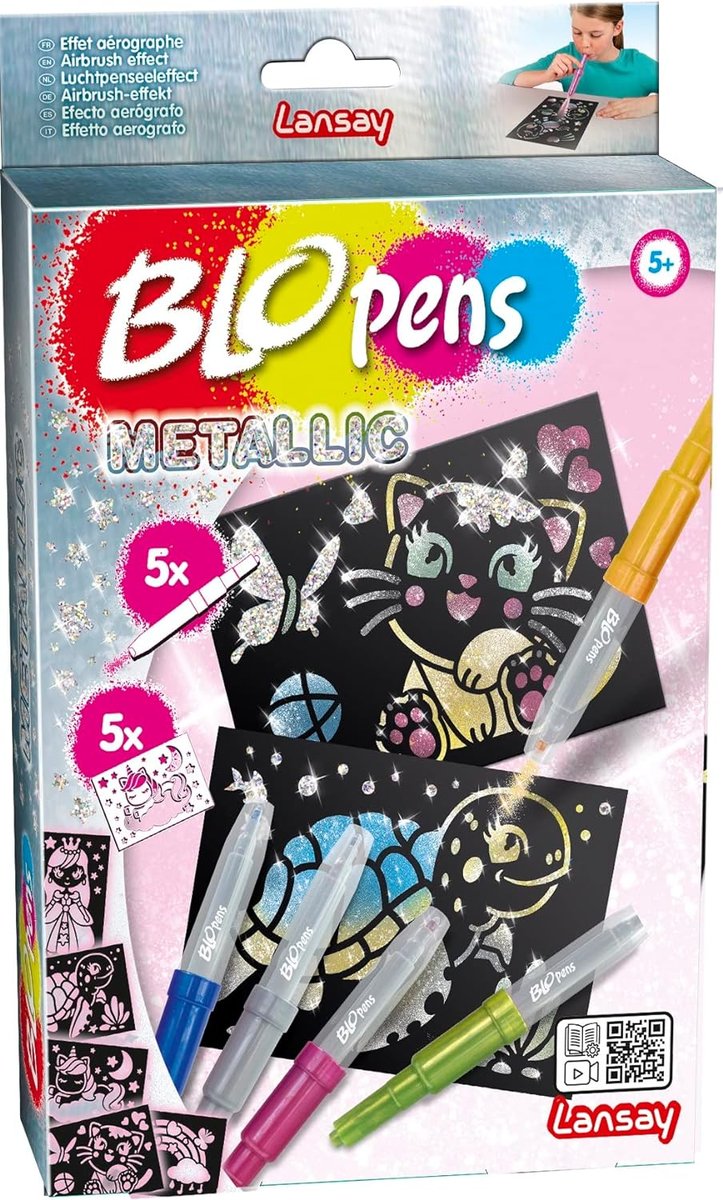 BLOPENS, Długopisy dmuchane, 8 sztuk, metalic