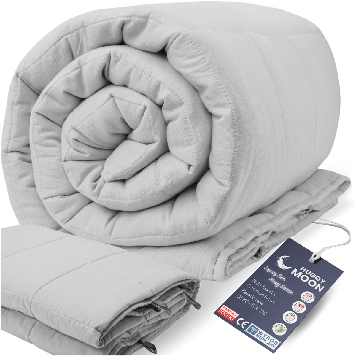 POLSKA Kołdra Obciążeniowa 200x220cm 11kg Koc Sensoryczny Antystresowa