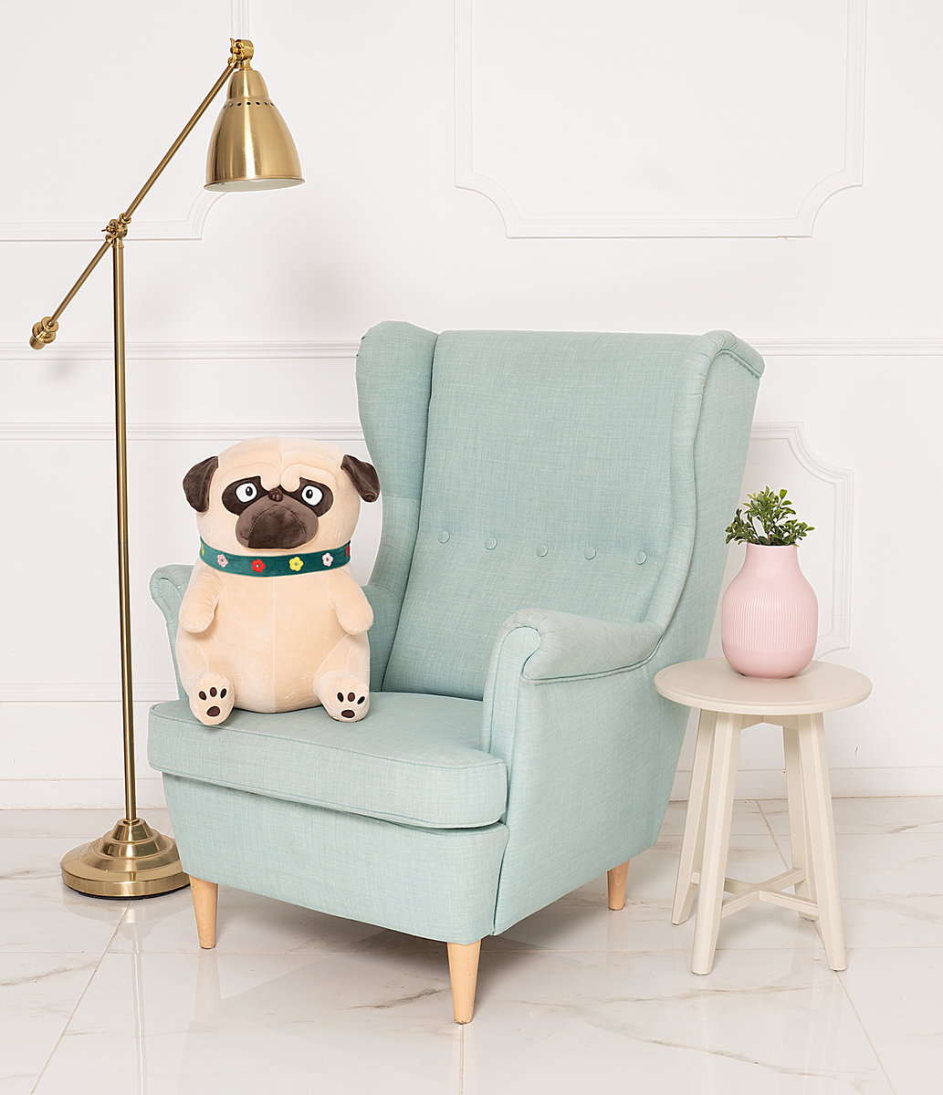 Miś Gustaw Duży Pies Mops Max Pluszak beżowy 40cm