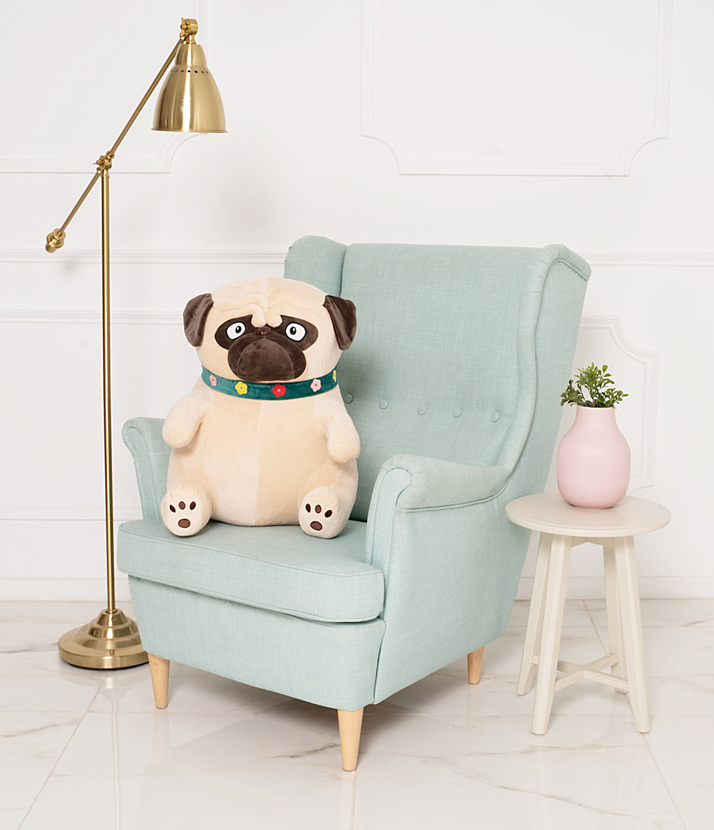 Miś Gustaw Duży Pies Mops Max Pluszak beżowy 50cm