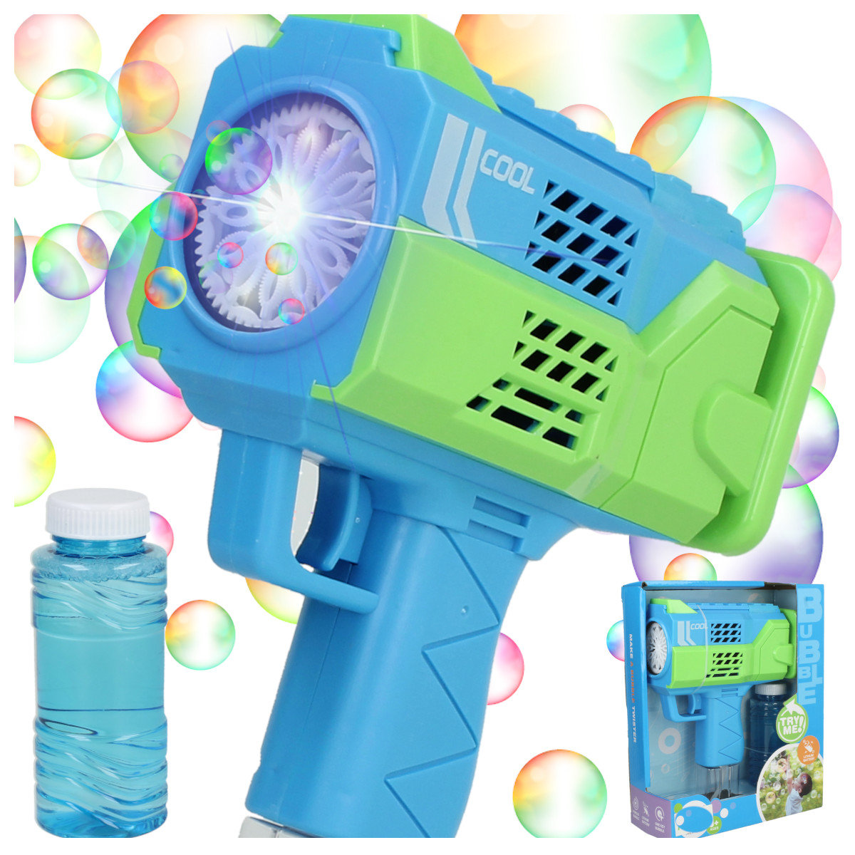 Pistolet Maszynka do Baniek Mydlanych z Efektami Świetlnymi dla Dzieci Y318