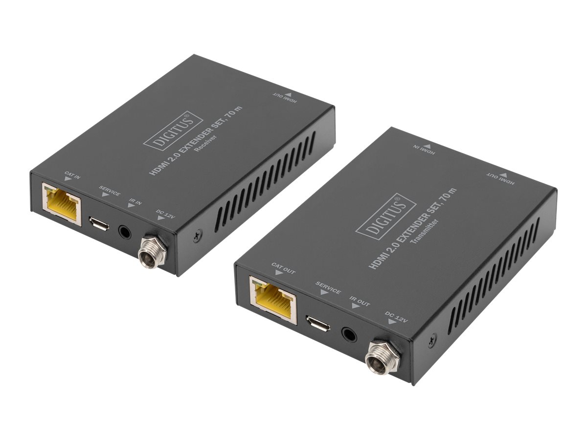 Przedłużacz/Extender DIGITUS HDMI 70m po skrętce Cat.5e/6/7 4K 60Hz PoC (Power over Cable) (zestaw)