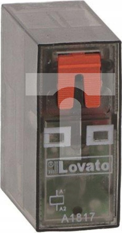 Lovato Przekaźnik miniaturowy ze wskaźnikiem LED i przyciskiem mechanicznym, sterowanie 48VDC, 2C/O, 8A, do gniazd HR5XS2.. HR502CD048