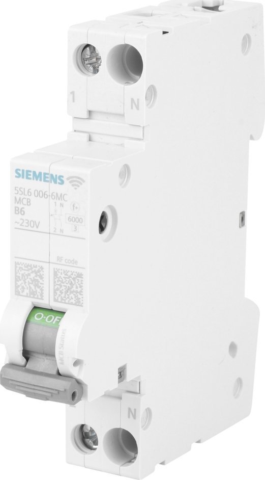 Siemens Wyłącznik nadmiarowoprądowy z pomiarem i komunikacją SENTRONcom WIFI AC 230V 6KA 1+N charakterystyka B 6A TRMS 5SL6006-6MC