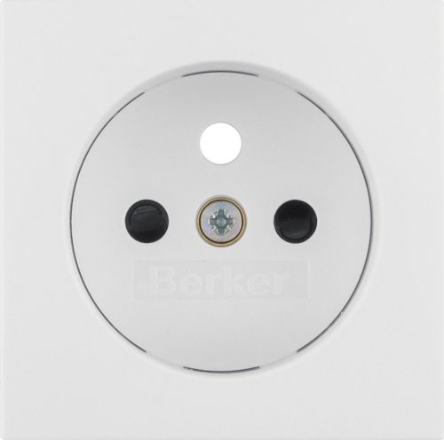 Hager Polo B.3/B.7 Płytka czołowa gniazda z/u z przesłonami biały 3965761909 3965761909