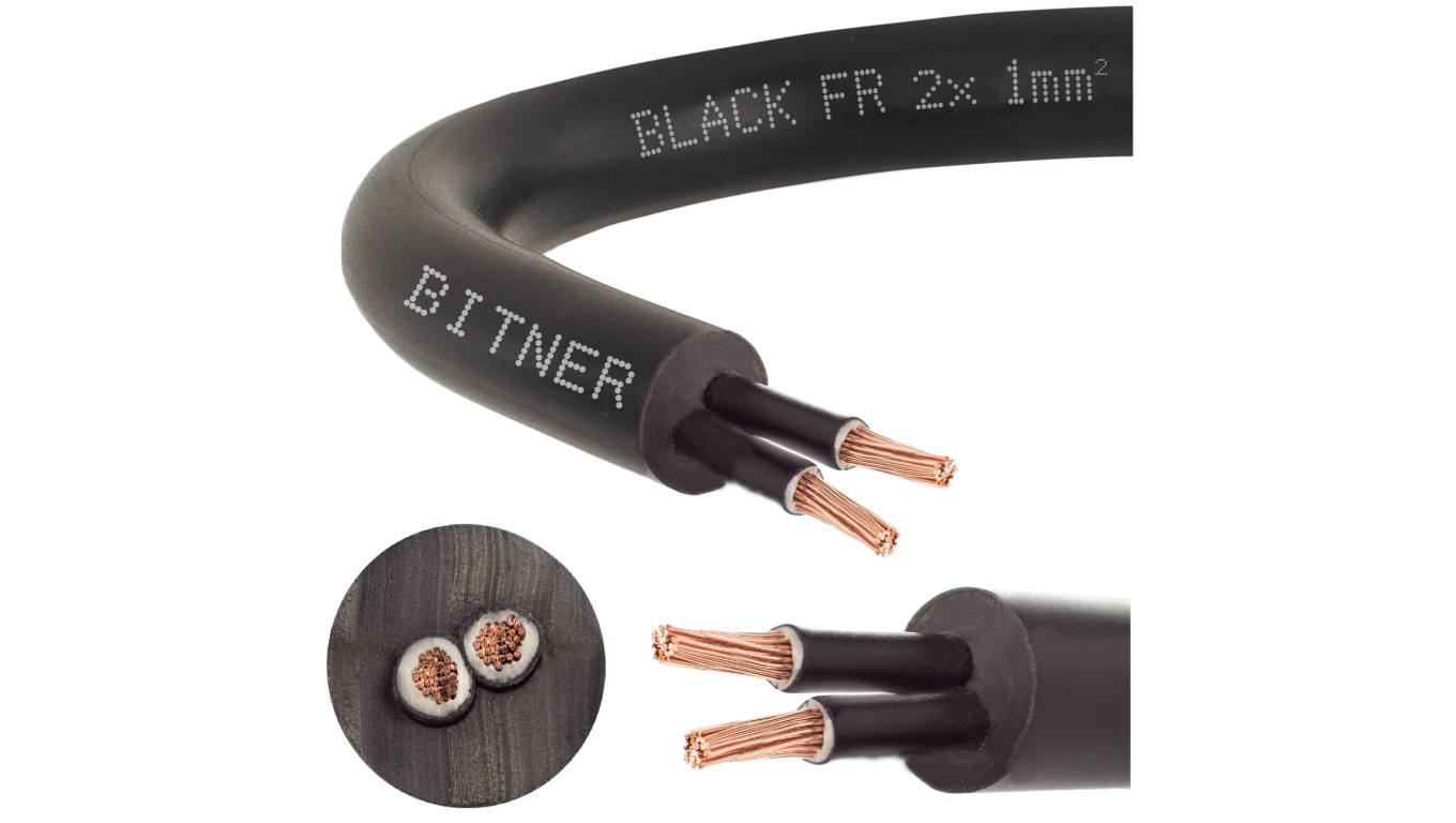 Przewód sterowniczy prądowy BiT 500 Black FR 300/500V 2x1 linka do ziemi Bitner /500m/