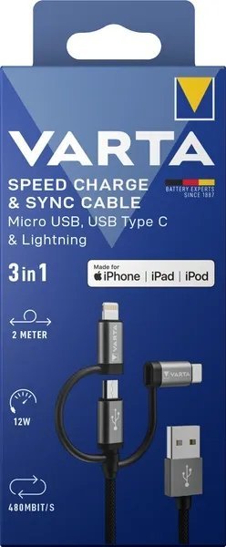 Varta 57937 101 111 ładowarka do urządzeń przenośnych Uniwersalne Lightning, USB Wewnętrzna