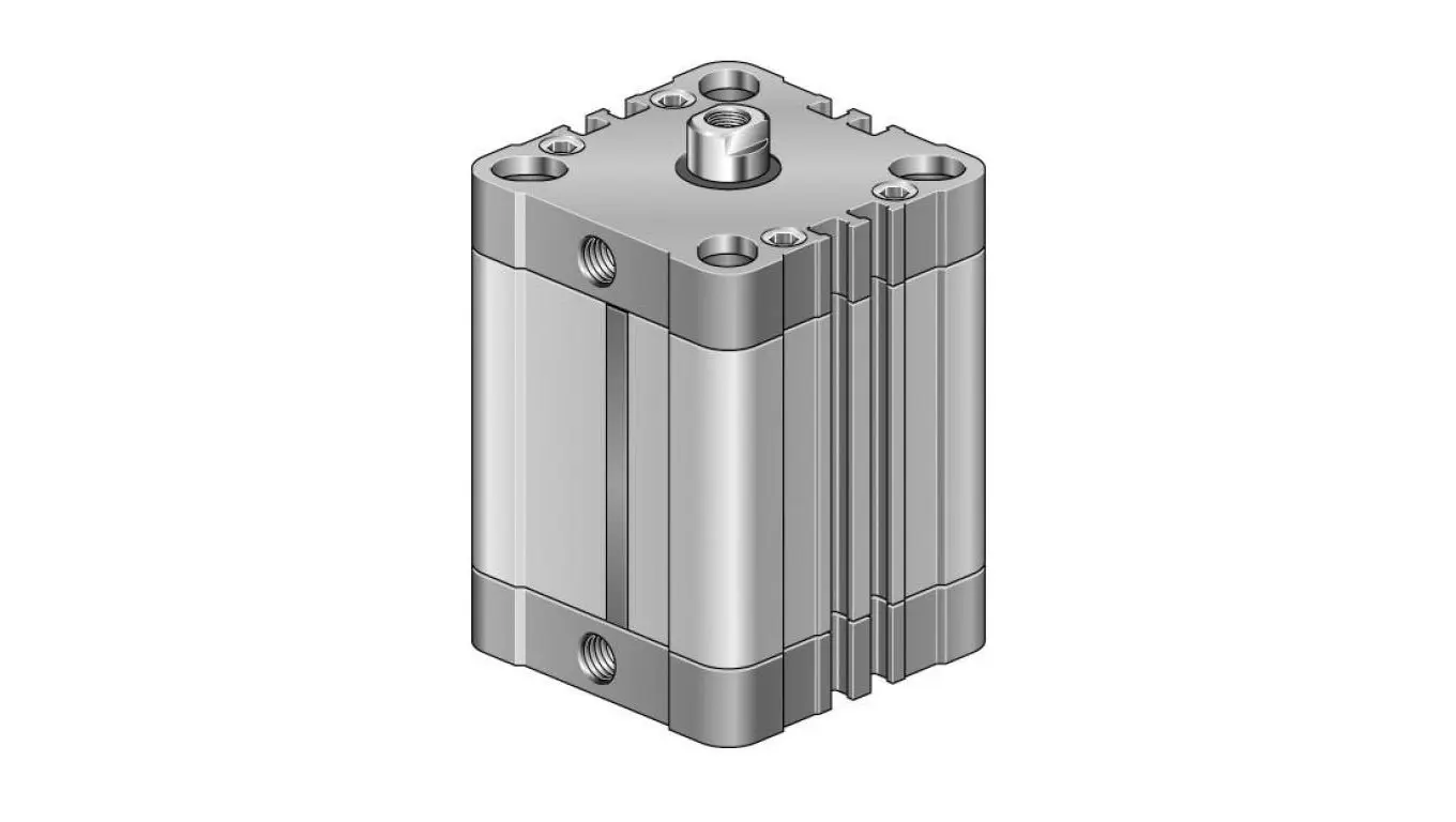 PNEUMAT SYSTEM Siłownik pneumatyczny kompaktowy ISO21287 z jednostronnym tłoczyskiem z gwintem wewn. Średnica tłoka 63mm skok 80mm,NSKI063.0080
