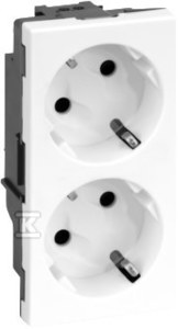 Kontakt Simon Kontakt_Simon Gniazdo podwójne S500 Schuko 2x230V 16A bez sygnalizacji śrubowe czysta biel 50000472-030