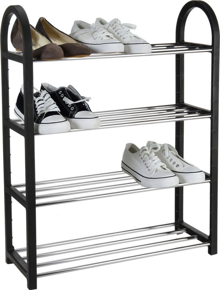 Storage Solutions Regał szafka organizer stojak na buty 4 poziomy uniwersalny 170458400-czarny