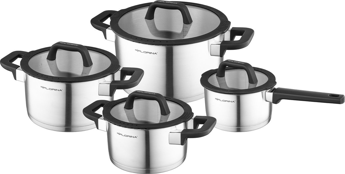 ZESTAW GARNKÓW CHEF INOX 8 CZ. by Mateusz Gessler (1,8L 2,5L 3,5L 6,0L +POKRYWKI)