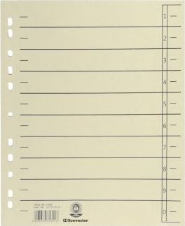 Soennecken Blok biurowy Soennecken Soennecken Trennblätter 1496 DIN A4 180g RC Karton ch 100 St./Pack 1496