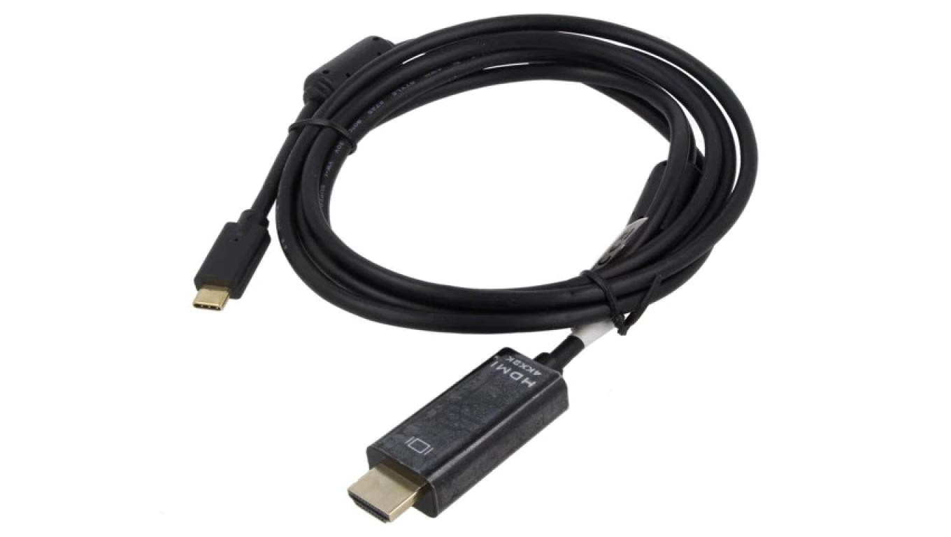 Digitus AK-300330-020-S Adapter HDMI 2.0 HDMI wtyk USB C wtyk niklowany 2m czarny