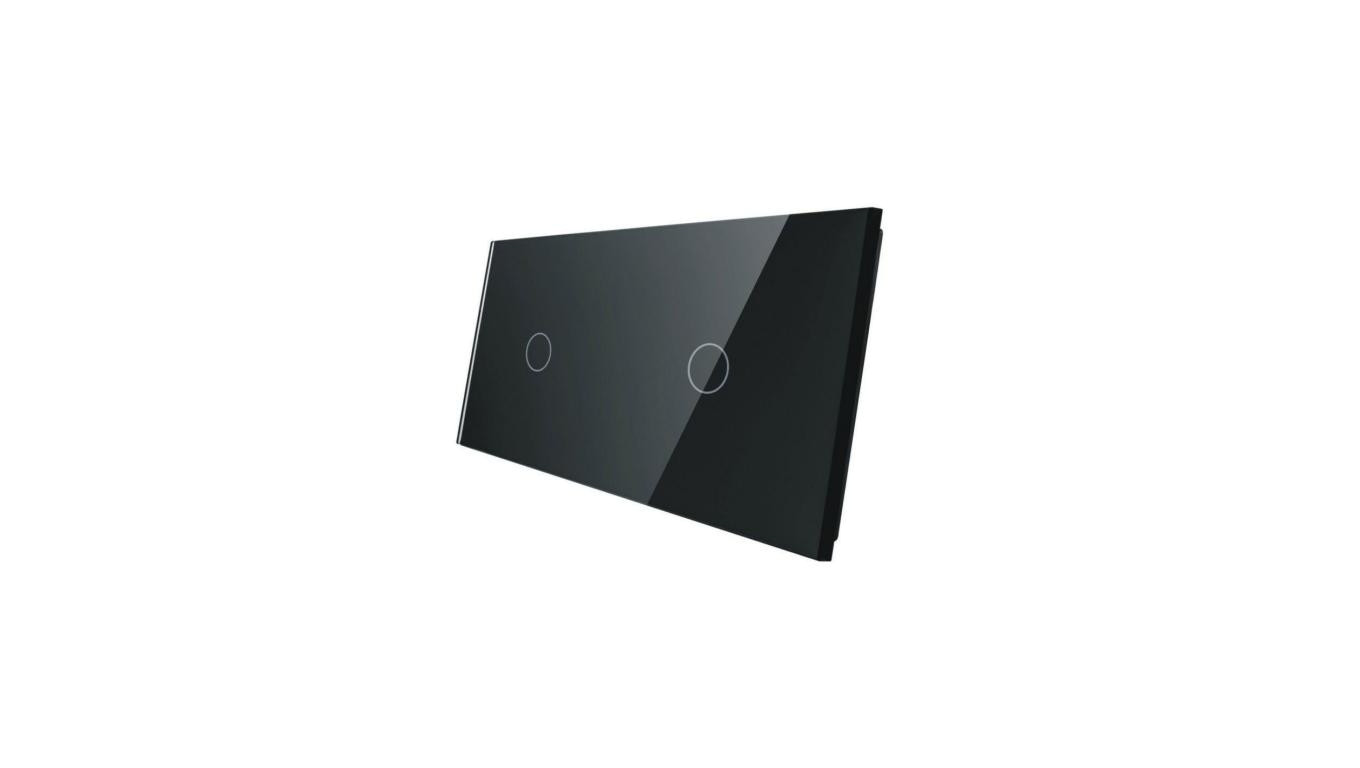 Livolo czarny panel szklany dotykowy 1+1 7011-62 7011-62 7011-62