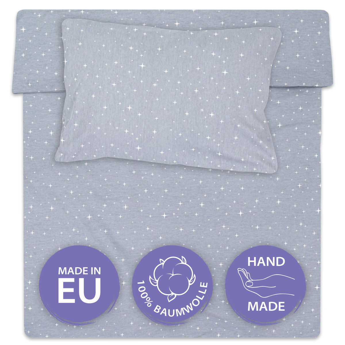 Komplet pościeli dziecięcej 90 x 120 cm - Zestaw pościeli dla dzieci z poduszką i kołdrą 40x60 galaktyka