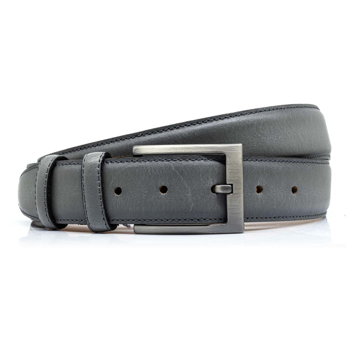 Pasek casualowy skóra naturalna w kolorze szarym EM - EM Men's Accessories