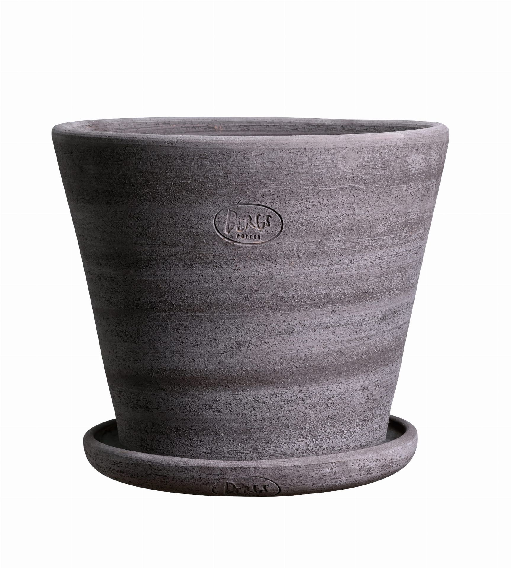 Doniczka Julie Rustic 35 cm szara z podstawką