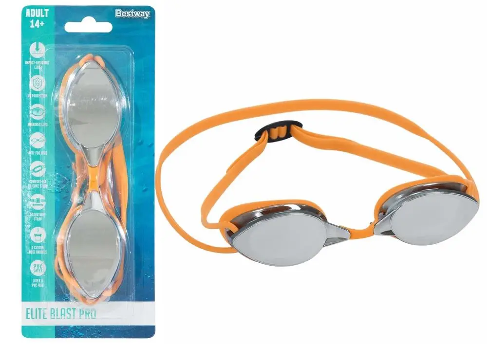 Okulary do pływania lustrzane pomarańczowe - Bestway