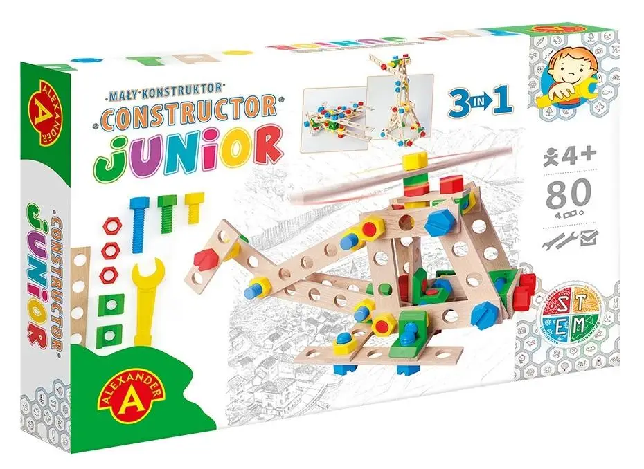 Mały Konstruktor Junior - Helicopter 3w1 ALEX - Alexander