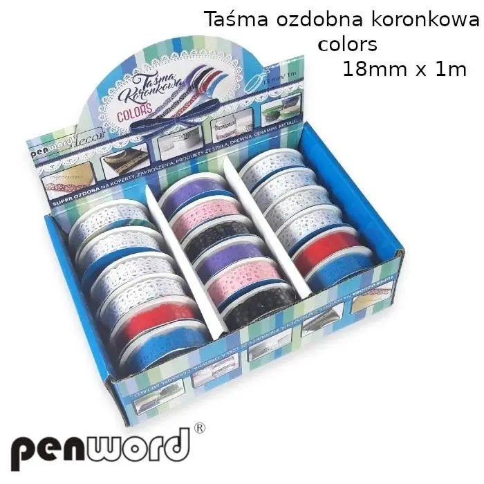 Taśma ozdobna koronkowa 18mmx1m (18szt) - Penword