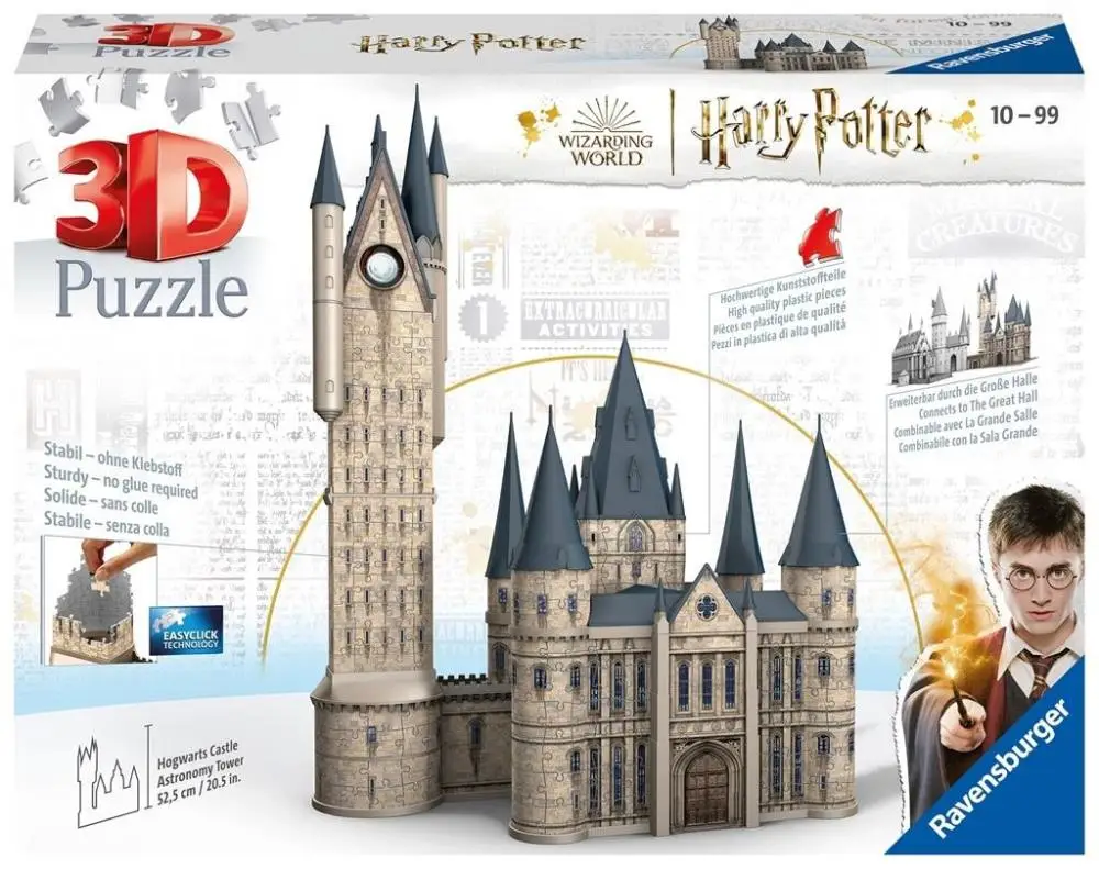 Puzzle 3D 540 Budynki: Zamek Hogwarts Wieża - Ravensburger
