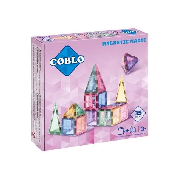Magnetyczne klocki konstrukcyjne Pastel 35 el. - Coblo