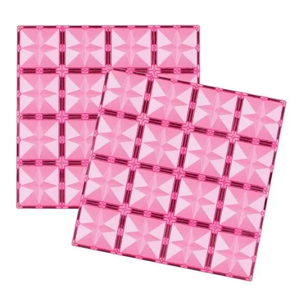Klocki magnetyczne 2 płyty różowe 30x30 cm - Coblo