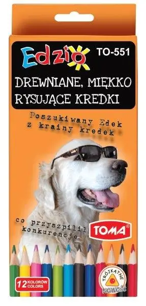 Kredki trójkątne Edzio 12 kolorów - TOMA