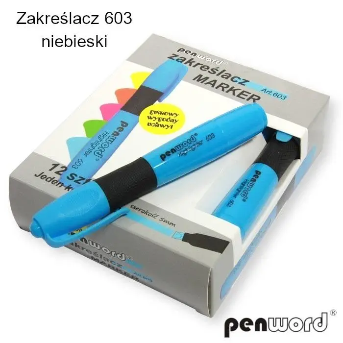Zakreślacz niebieski (12szt) - Penword