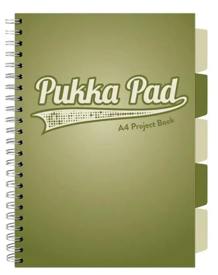 Project Book Olive A4/100K kratka oliwkowy (3szt) - PUKKA