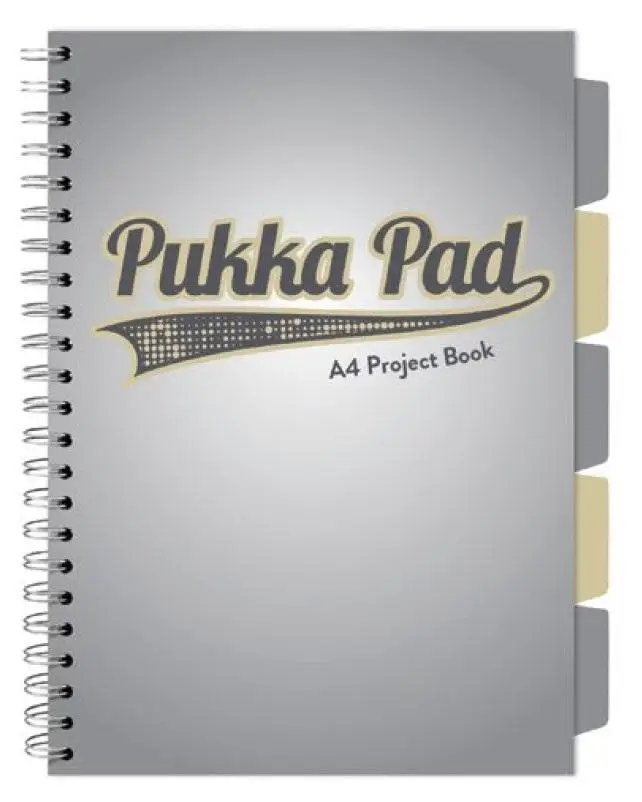 Project Book Grey A4/100 kratka szary (3szt) - PUKKA