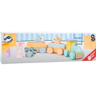 Small Foot Drewniana pastelowa ciuchcia Montessori
