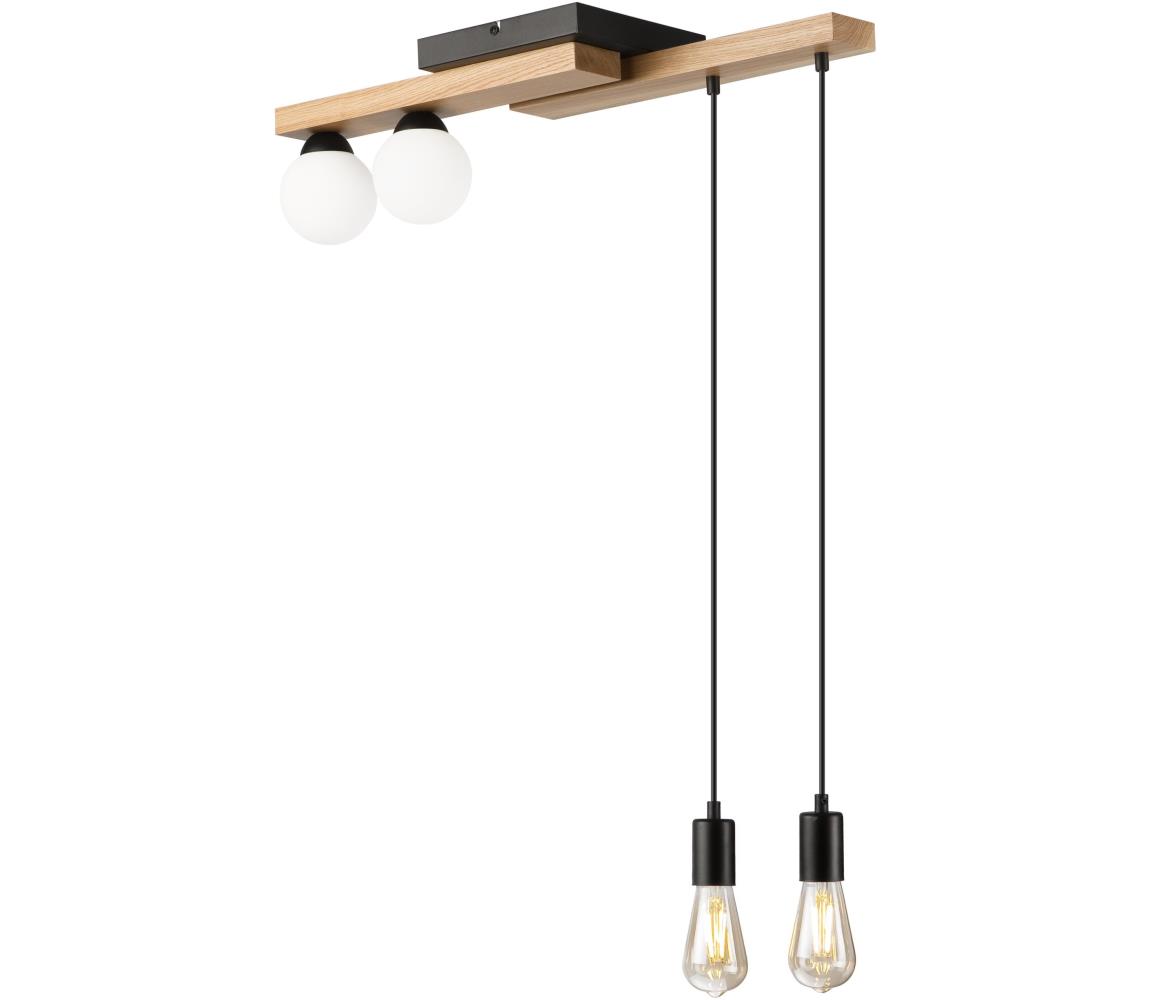 Żyrandol na lince CORTINA 2xE27/15W/230V + 2xG9/5W/230V czarny/dąb