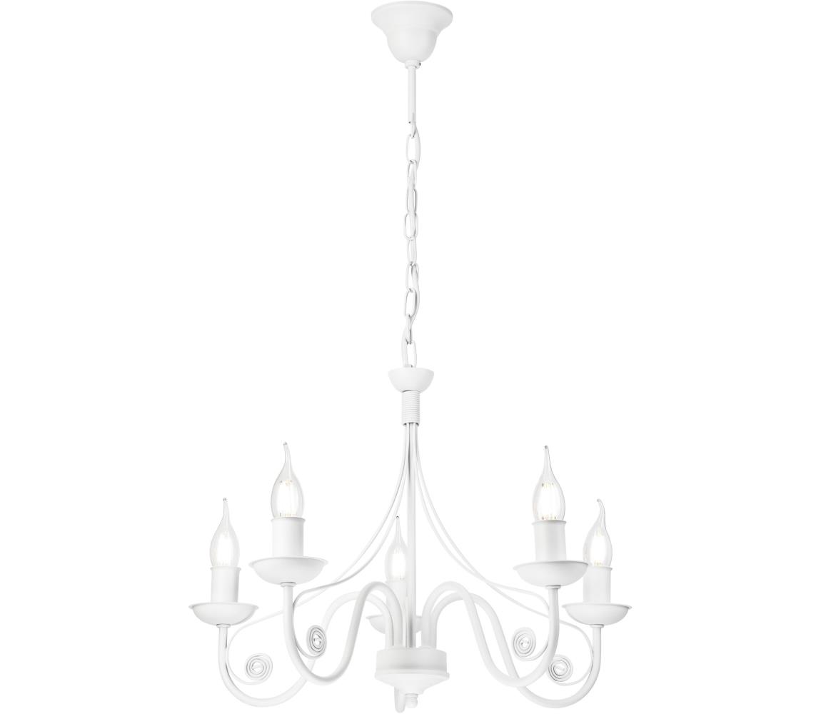 Żyrandol na łańcuchu DONATO 5xE14/40W/230V biały