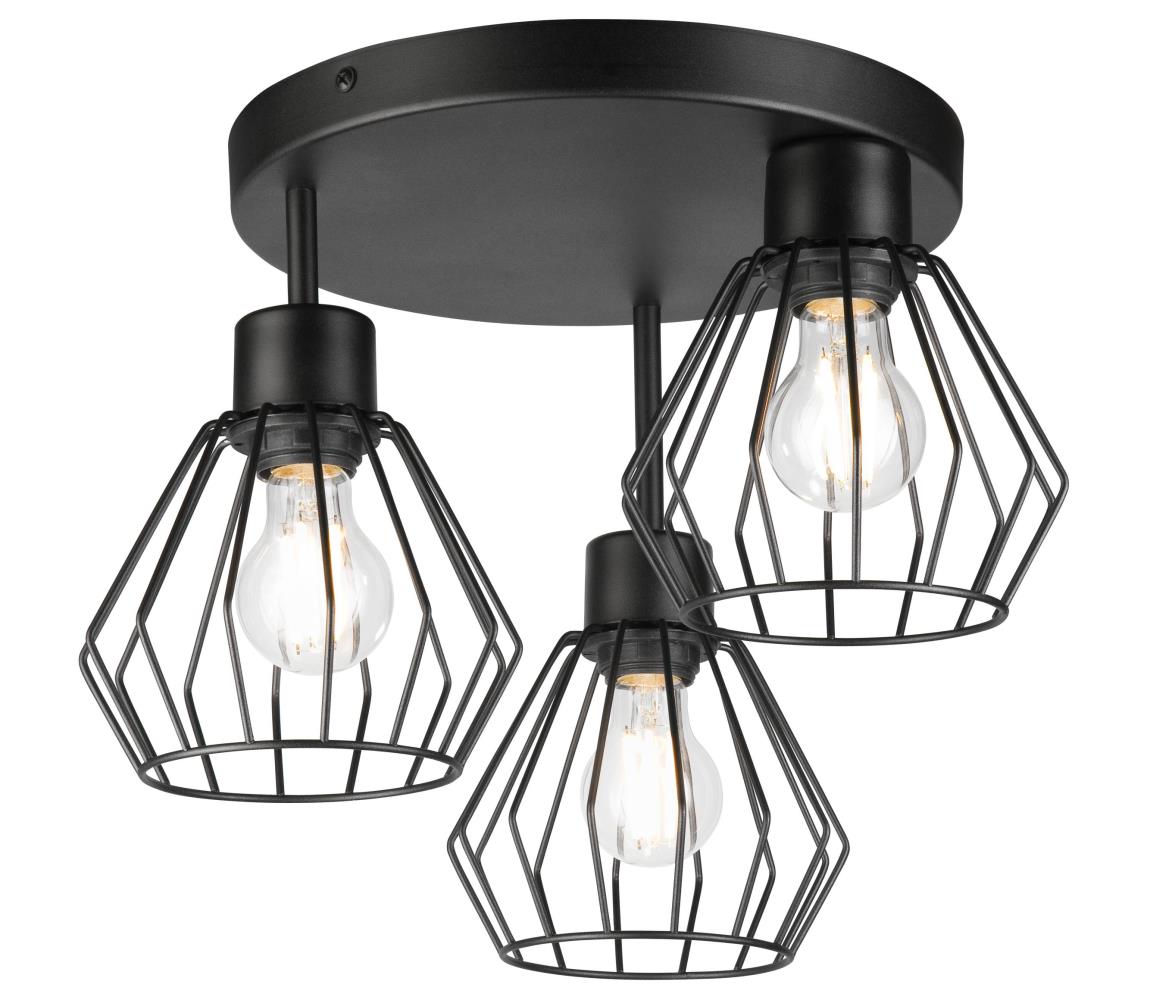 Żyrandol natynkowy AUDREY 3xE27/60W/230V czarny