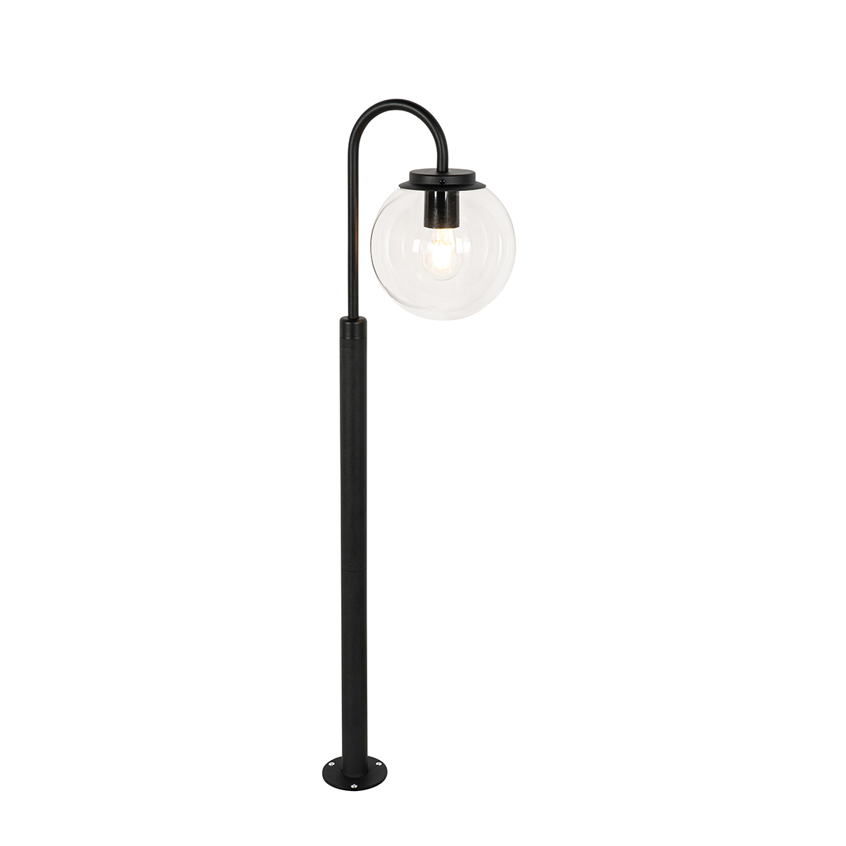 QAZQA Nowoczesna latarnia czarna z przezroczystym szkłem 100 cm IP44 - Sfera
