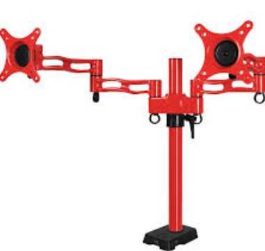Arctic Z2 Red stojak pod 2 monitory przykręcany do krawędzi biurka ORAEQ-MA008-GBA01